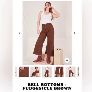 Big Bud Press Chocolate Brown High-Rise Wide Leg Bell Bottoms